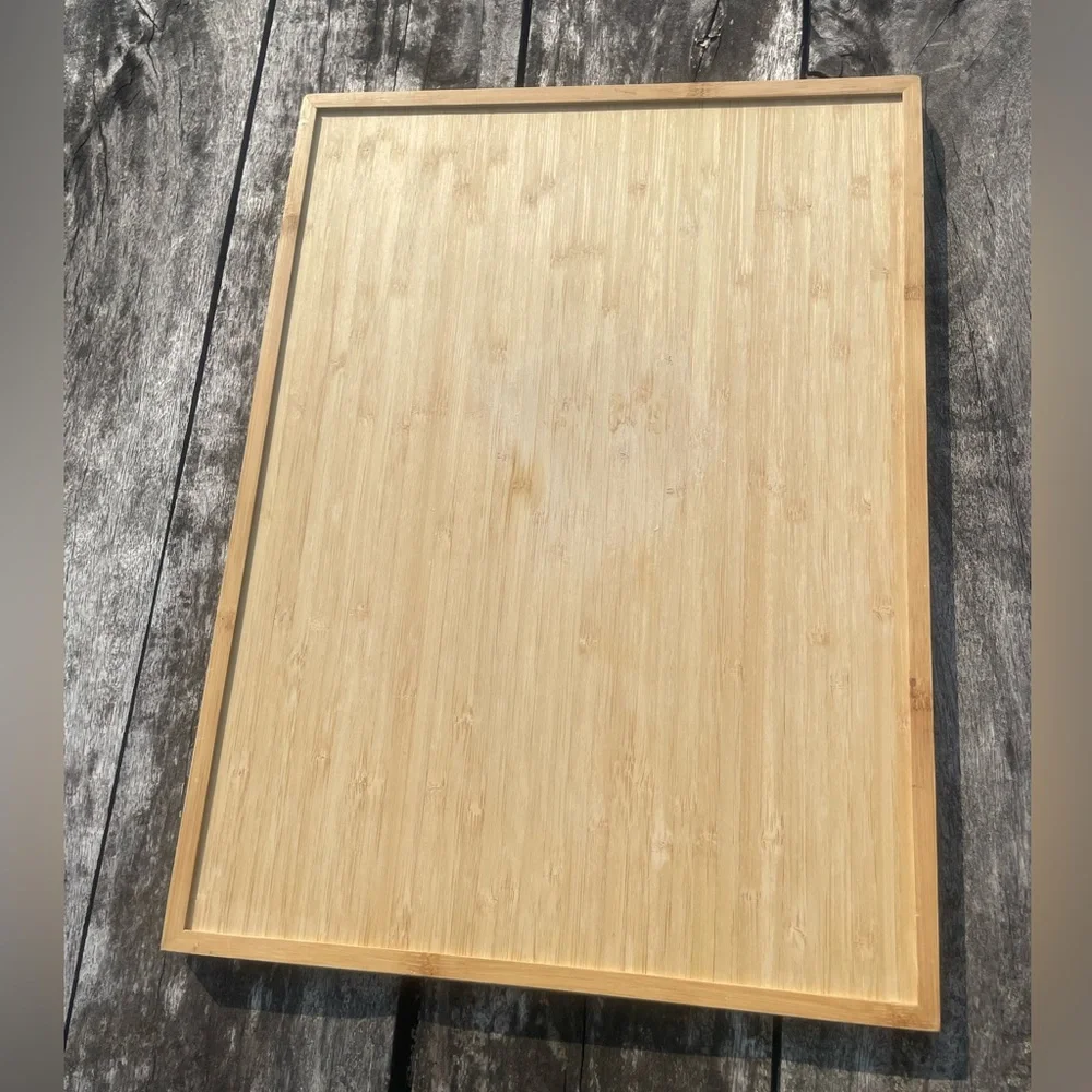 Serving Surface Wooden Tray Tan Yellow